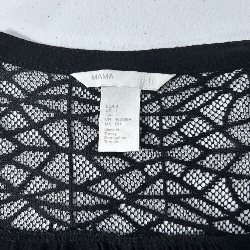 HM Top Womens S Black Mama Henley Maternity Minimalist Preppy Y2K - Picture 5 of 8